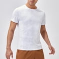 thumbnail image 2 of Men's Running Fitness Quick Dry T-Shirt Training Short Sleeve Basic Shirt for Sports Exercise,XXL,White, 2 of 8