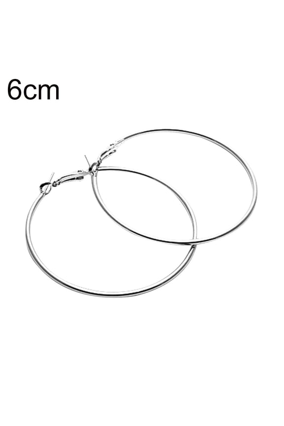1Pair Women Big Circle Charm Statement Hoop Earrings Evening Party