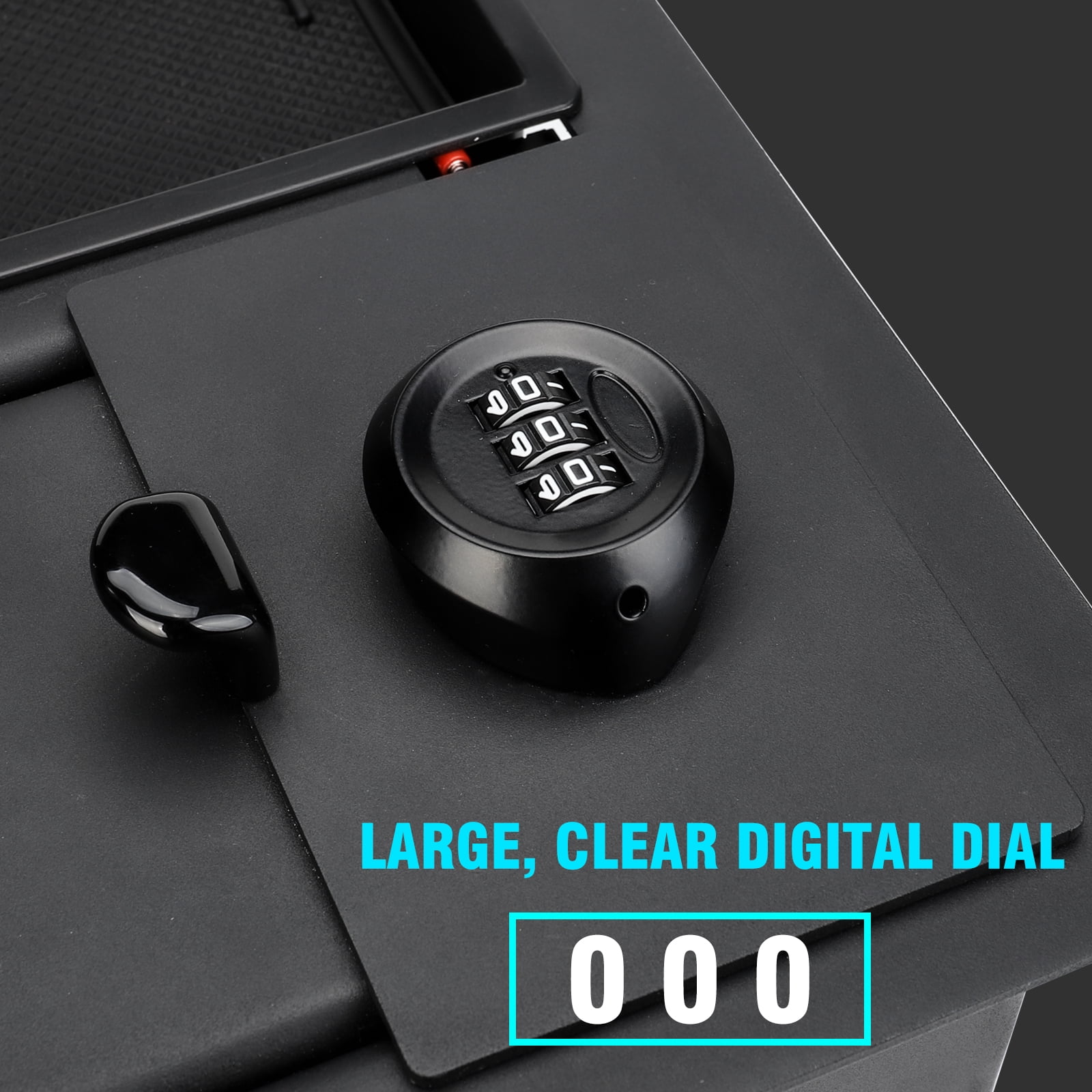 3mirrors Center Console Safe Gun Safe Box with LED Light and Coin Tray Mat Compatible with Toyota Tundra 2014-2021