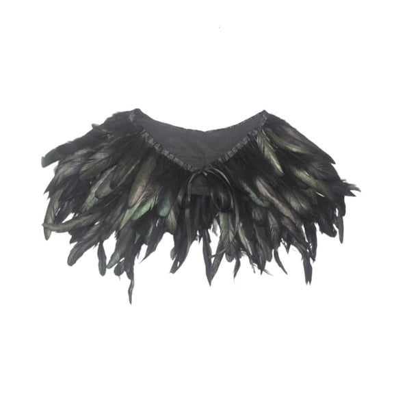 Giaone Gothic Capelet Shawl Shrug Witches Wing Shoulder Wrap with Ribbon Tie