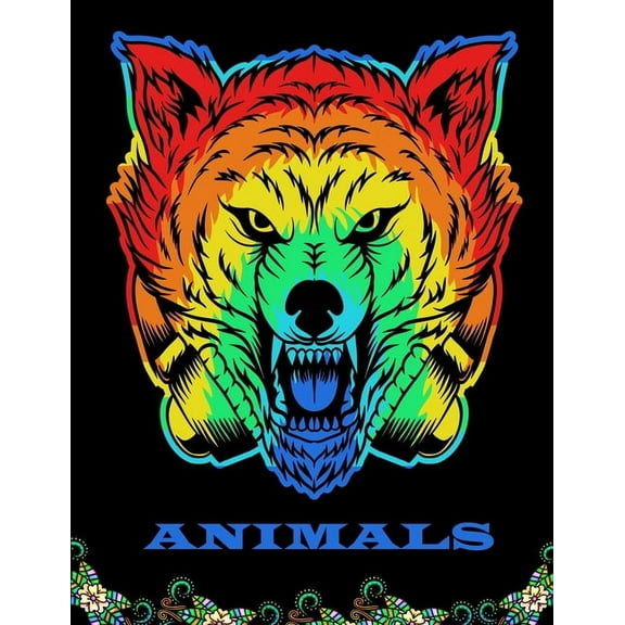 Animals: An adult coloring book with 100 Beautiful Animals Designs for Stress Relief and Relaxation, (Paperback)