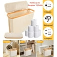 thumbnail image 3 of Dongyi Toilet Paper Storage Basket with Lid Collapsible Toilet Paper Holder Basket Freestanding Slim for Bathroom,Holds up to 12 Regular Rolls, 3 of 13