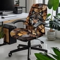 thumbnail image 2 of Renewold Wolf Camo Hunting Forest Office Chair Cover Universal Stretch Desk Chair Cover with Elastic Bottom Removable Office Computer Chair Cover for Armrest Chairs Home Office Decor, S, 2 of 7