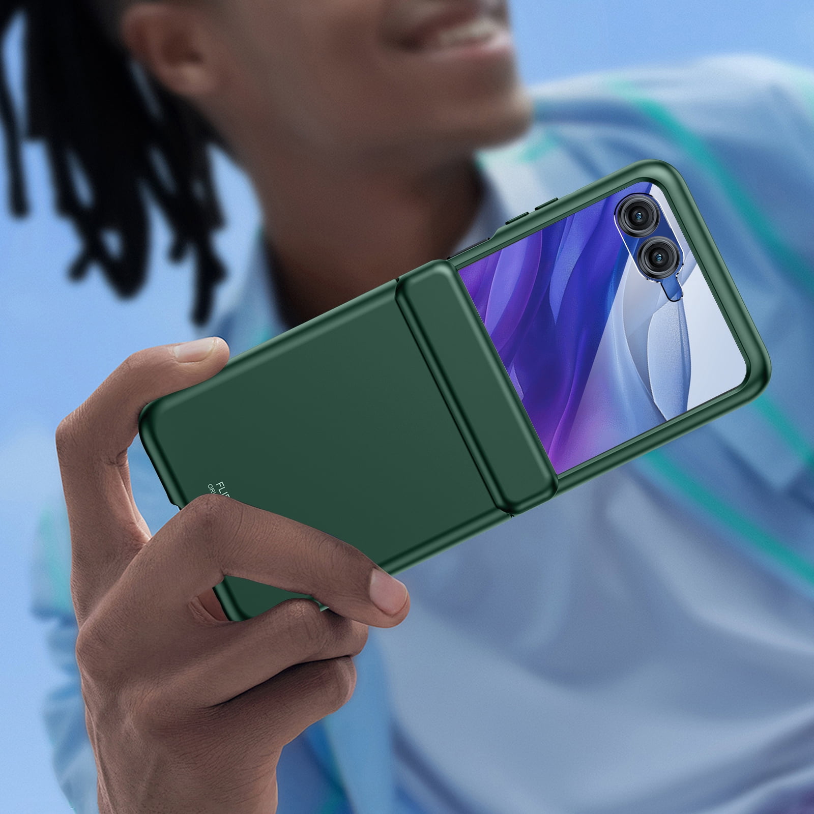 Oupeigar for Motorola Razr 50 2025 Ultra Phone Case,With Hinge Protection,Screen Protector,Full-Body Rugged Anti-Scratch Shockproof Phone Case-Green