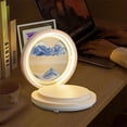 thumbnail image 4 of 3D Art Liquid Motion Relaxing Children'S Large Desktop Art Toys Moving Art Picture Round Glass 3D Deep Sea Sandscape Display Flowing Frame For Home Decorations,1×Wireless Charging Desktop Decoration, 4 of 9