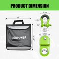 thumbnail image 4 of Heavy Duty Off-Road Recovery Kit,10 Ton Snatch Block Pulley,3" x 8' Tree Saver Strap,20ft Rope,2 D-Ring Shackles,Storage Bag & Winch Damper,4x4 Vehicle Recovery Gear, 4 of 7
