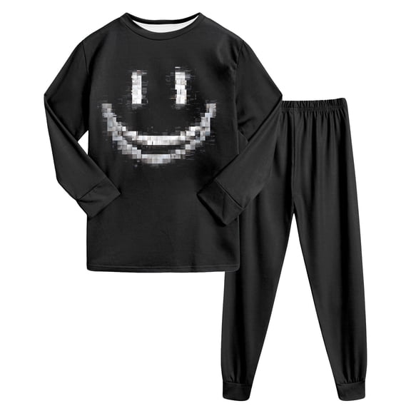 KPOPLK Girls Pajama Set Long Sleeve Top Long Pants Pajamas Kids Halloween Cute Pattern Pj Sets Sleepwear for 2-8Y,Size 7-8 Years