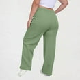 thumbnail image 5 of Dasayo Elastic Waist Women Pants Plus Size Wide-Leg Green Yoga Basic Drawstring Pants Women's Sweatpants XXL, 5 of 7
