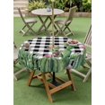 thumbnail image 4 of Outdoor Tablecloth with Umbrella Hole for Patio/Picnic/Party/Camping, Green Cactus Tropical Waterproof Table Cloth Round Cover Washable, Black White Buffalo Plaid Summer (Dia 60"), 4 of 7