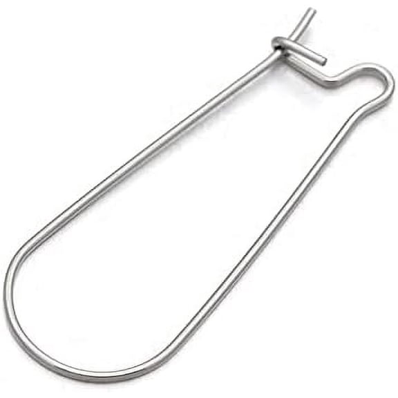100Pcs Kidney Earring Hooks Stainless Steel Long Hoop Ear Wires Teardrop Earwires Earring Findings for Jewelry Making Accessories DIY Dangle Earrings Craft Women Supplies