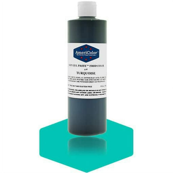 AmeriColor, Soft Gel Paste Food Color, Turquoise 13.5 oz