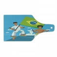 thumbnail image 1 of Brazil Cutting Board, Brazilian Musicians Tropical Characters Entertaining and Waving a Flag, Decorative Tempered Glass Cutting and Serving Board, in 3 Sizes, by Ambesonne, 1 of 2