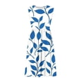 thumbnail image 5 of Women's Casual Sleeveless Midi A-Line Dress Crew Neck Abstract Geometric Print High Waisted Empire Waist Flare Swing Dress Breathable Flowy Summer Daily Wear Office Apparel, 5 of 7