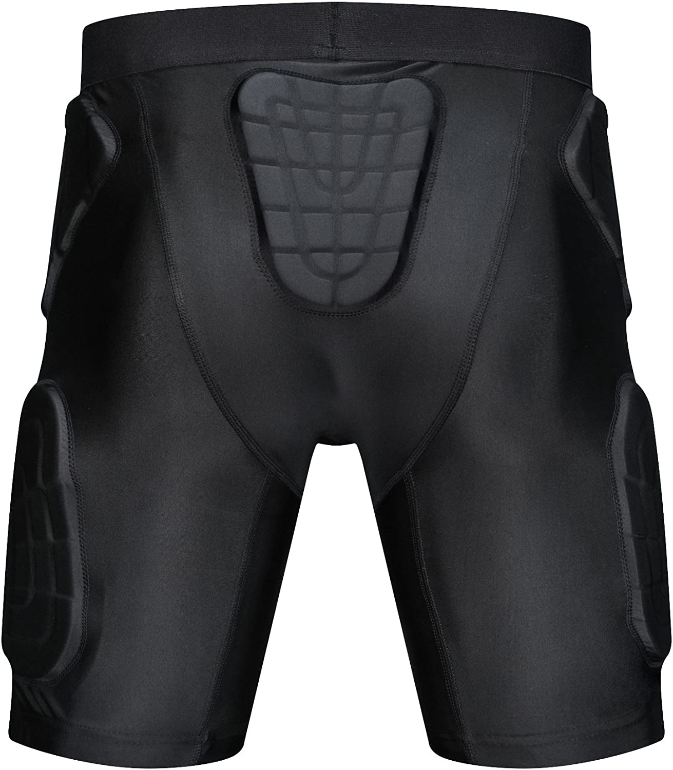 TUOY Men's Padded Compression Shorts 5 Pads Football Girdle Hip