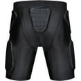 TUOY Men's Padded Compression Shorts, Soccer Gear Guard Sports Pants, 5 Pads Football Girdle Hip