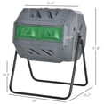 thumbnail image 3 of Tumbling Compost Bin Outdoor 360 Degree Dual Chamber Rotating Composter 43 Gallon Light Gray, 3 of 7