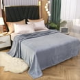 thumbnail image 2 of Flannel Air Conditioning Blanket 39x59in Solid Color Velvet Fleece Cover Lightweight Washable Sofa Throw Gray, 2 of 9