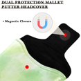 thumbnail image 3 of Haosy Light Green Soft Pastel Watercolor Golf Mallet Putter Cover Strong Magnetic Leather Golf Club Headcover Closure, 3 of 7