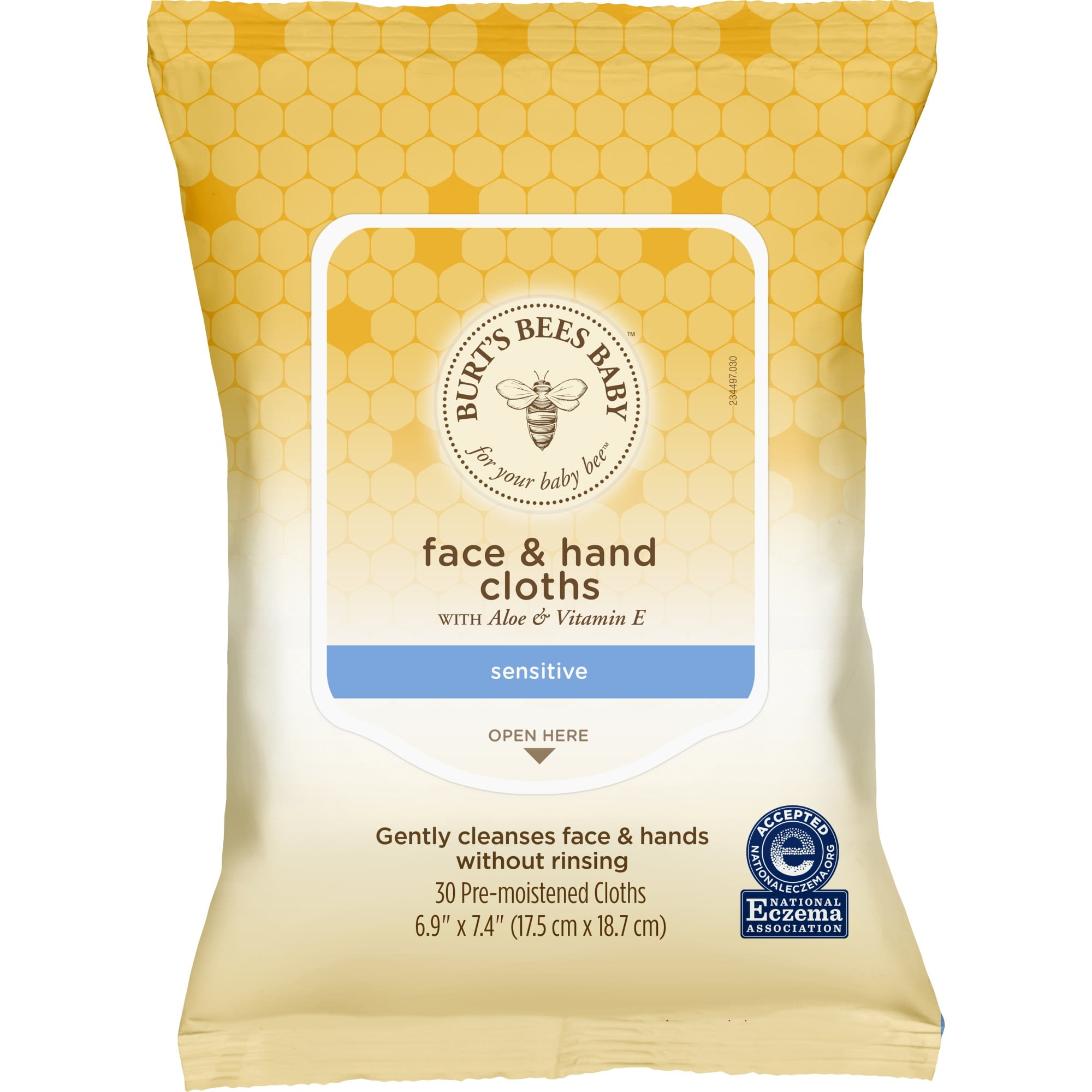 Burt's Bees Baby Face & Hand Cloths, Unscented Cleansing Wipes for