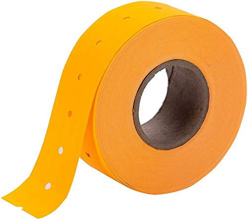 Perco 1 Line Fluorescent Orange Labels - 1 Sleeve, 8,000 Blank Pricing Labels for Perco 1 Line Price and Date Guns