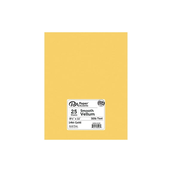 Paper Accents Vellum 8.5"x 11" 27lb 14kt Gold 25pc