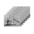 thumbnail image 4 of MKHERT Vintage Sailing Ship Engraved Illustration Black Placemats Table Mats for Dining Room Kitchen Table Decoration 12x18 inch,Set of 6, 4 of 4