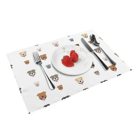 

Home Bulldog Placemats Set Of 4 Washable Wipeable Place Mats Place Mats For Festival Parties Family Dinner (12 X 18inch)