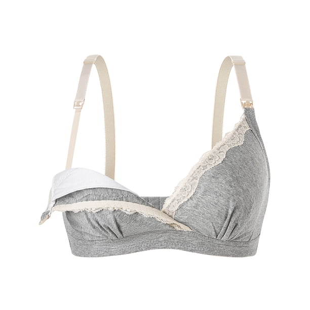 Sujetador de lactancia con hebilla frontal de encaje, cómodo, transpirable, sin anillo de acero, ropa interior para mujer Fridja nalpqowj36986
