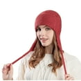 thumbnail image 2 of Sinpiling Winter Hats for Women Beanies with Ear-Flaps Straps Fleece Wool Knitted Thermal Warm Outdoor Ski Snow Solid Cap & Hat, 2 of 6