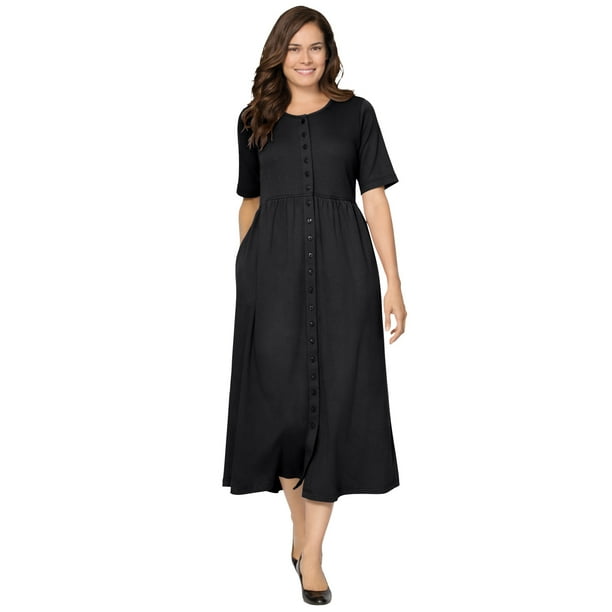 Woman Within - Woman Within Women's Plus Size Petite Button-Front ...