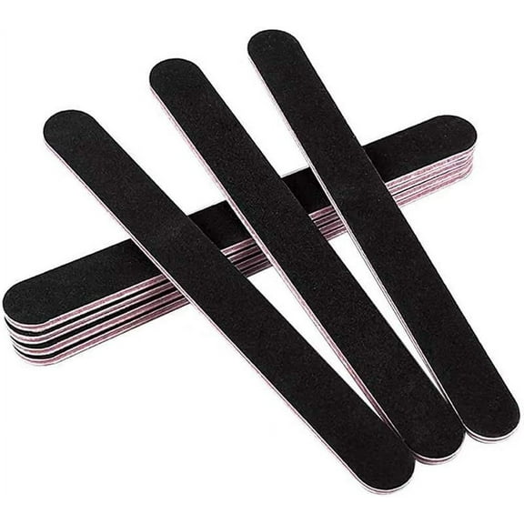 Tutuviw 6Pcs Nail Files for Natural Nails Emery Boards for Nails 100/180 Grit Nail Files for Gel Nails Nail Buffer Block to Shape and Smooth Professional Nail File Black Buffer Nail File Set