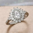 thumbnail image 4 of Women Charm Oval Cut Cubic Zircon 925 Silver Ring Engagement Jewelry Sz 6-10, 4 of 9