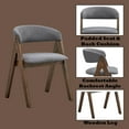 thumbnail image 5 of Set of 4 Linen Fabric Finish Side Chair, Upholstered Dining Chairs, Farmhouse Dining Room Chairs Kitchen Chairs, Wooden Side Chair for Kitchen Dinning Room Restaurant (Gray), 5 of 6