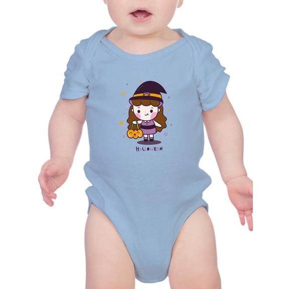 Cute Witch Girl W Handbag Bodysuit Infant -Image by Shutterstock, 6 Months