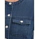 thumbnail image 5 of CHAQUETA DE JEAN CORTA PARA MUJER INSPIRE CHIC SIN COLLAR 2025, MANGA LARGA, DENIM, TALLA XL, AZUL OSCURO, 5 of 6