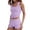 A1-Purple, variant on Women's Seamless Ribbed 2-Piece Workout Set Scoop Neck Tank Top & High Waist Biker Shorts Summer Outfits Light Gray L