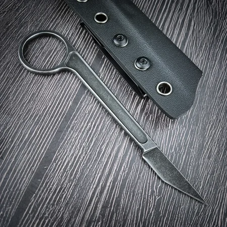 2024 New EDC Portable Multitools with Kydex Sheath Stainless Steel Camping Outdoor Rescue Fixed Blade Knife (black)