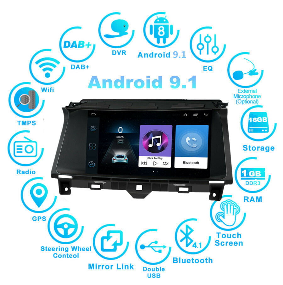 32GB Car Stereo Radio For Honda Accord 08-12 10.1'' Android 9.1 Quad-core 2GB