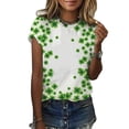 thumbnail image 3 of Guluxicc T-Shirts for Women Casual Crewneck Short Sleeve Tees St Patrick Day Shamrock Graphic Printed Pullover Tops, XL, 3 of 6