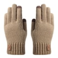 thumbnail image 2 of Soyumi Winter Essentials: Cold Weather Thermal Gloves for Men and Women, Fleece Lined Knit Water-Resistant Touchscreen Work Gloves, Suitable for Running, Driving, Ski Snow, Coffee, 2 of 5