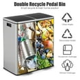 thumbnail image 6 of Gymax 16 Gallon Dual Step Trash Can Recycling Stainless Steel Double Bucket Pedal Bin, 6 of 10
