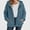 Blue, variant on Womens Plus Size Fleece Hooded Jacket Zip Up Textured Fall Winter Casual Coat with Pockets Blue Size 3XL