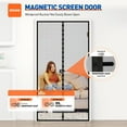 thumbnail image 4 of MAGZO Magnetic Screen Door 2 Pack Fit Door Size 36 x 80 Inch, Screen Size 38" x 81" Strong Magnets Mesh, Reinforced Fiberglass Net for Patio and Front Entrances, Gray, 4 of 8