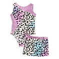 thumbnail image 2 of Sxiwei Girls Gymnastics Leotard Dance Ballet Unitard Biketard with Booty Shorts 2 Pieces Swimwear Leopard Colorful 12, 2 of 8