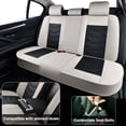 thumbnail image 4 of WERTIGEN Leather Car Seat Covers Full Set 5-Seat PU Leather Universal Fit SUV Truck Cars, Gray & Black, 4 of 10