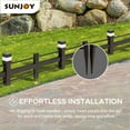 thumbnail image 6 of SUNJOY Garden Fence Solar Border Fencing with Waterproof LED Path Lights, Metal Strip Pattern Fence Panel Outdoor Decorative Garden Fences(5PK), Brown, 6 of 16