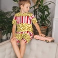 thumbnail image 4 of Balery Popcorn Conjunto de Pijama Infantil de Manga Corta con Estampado – Ropa de Dormir de Algodón Suave-Medium, 4 of 6