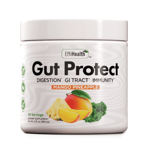 Gut Protect Greens Superfood Powder with Probiotics & Prebiotics – Super Greens Powder, Smoothie & Juice Mix Powder - Digestive Health, Immune Health & Regularity Support – Mango, Pineapple