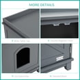 thumbnail image 5 of PawHut Cat Litter Box Furniture Hidden Litter Box Enclosure Cabinet Indoor Cat Washroom Double-door Nightstand End Table with Cat Hole Grey, 5 of 9