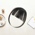 thumbnail image 7 of FSTDelivery Hair Clip in Bangs Wispy Human Hair Bangs Hairpieces for Women, Fringe Neat Faker Bangs with Temples Hairpieces for Party and Daily Wear, Black Hair Extension, 7 of 7